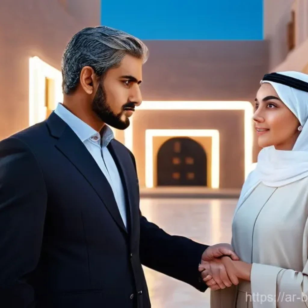 비즈니스 코칭과 클라이언트 동기 부여 - **Guidance Through the Business Maze**
A wise and experienced Arab mentor, a man dressed in a ta...