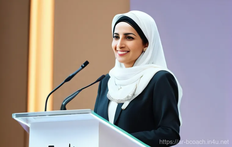 비즈니스 코칭 직업 전망 - A visionary image of a young Arab female entrepreneur (late 20s, wearing stylish yet modest business... 비즈니스 코칭 직업 전망 - A visionary image of a young Arab female entrepreneur (late 20s, wearing stylish yet modest business...