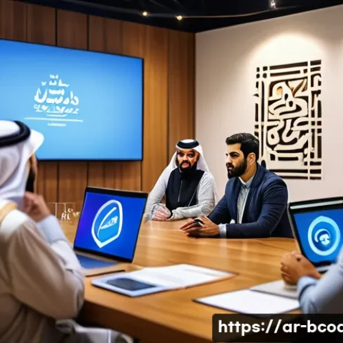 Home 31 비즈니스 코치로 창업하는 방법 - A professional Arab business coach conducting an interactive workshop in a modern conference room, d...