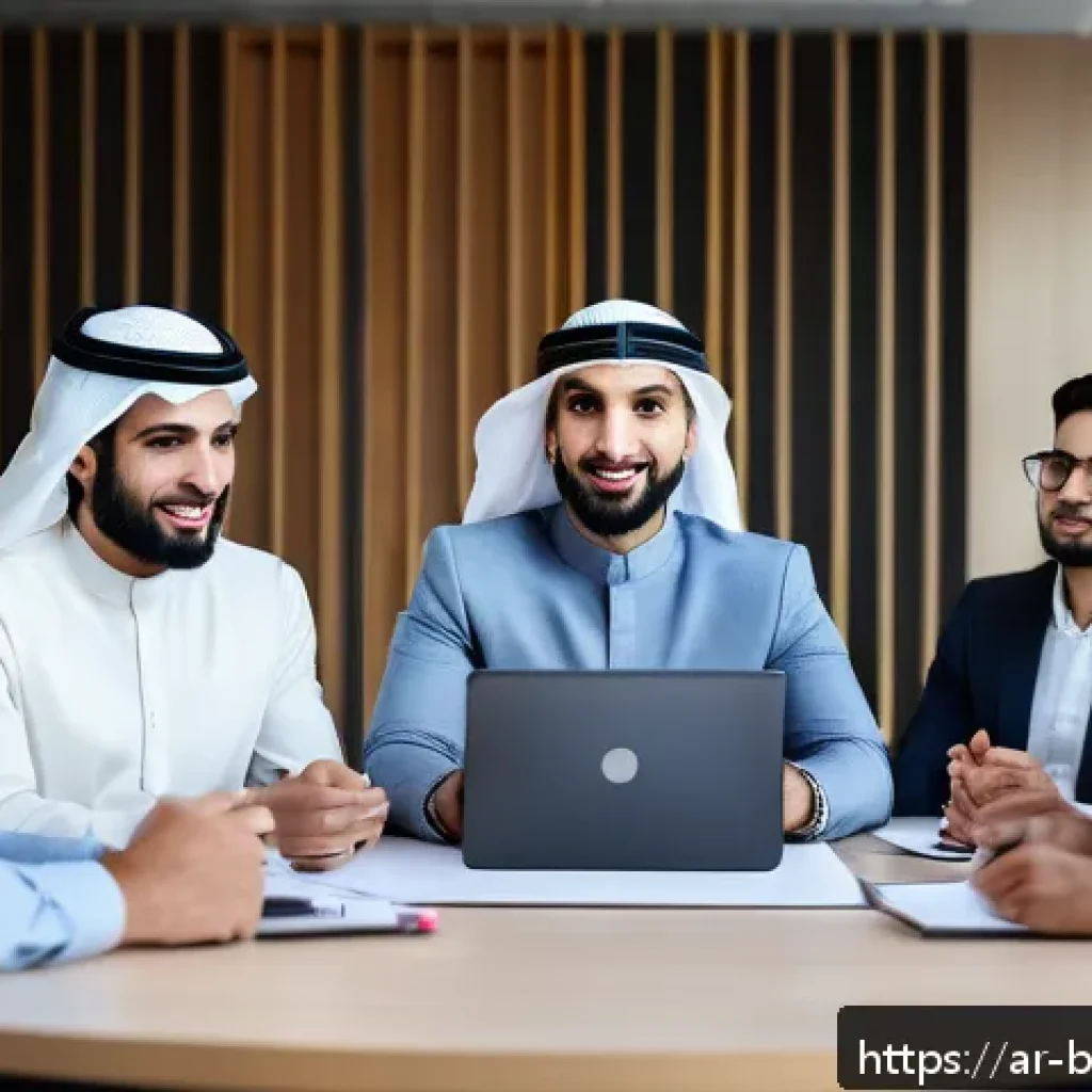 비즈니스 코칭 성공 비결 - A diverse group of professional Arab businesspeople engaged in a dynamic leadership workshop in a mo...